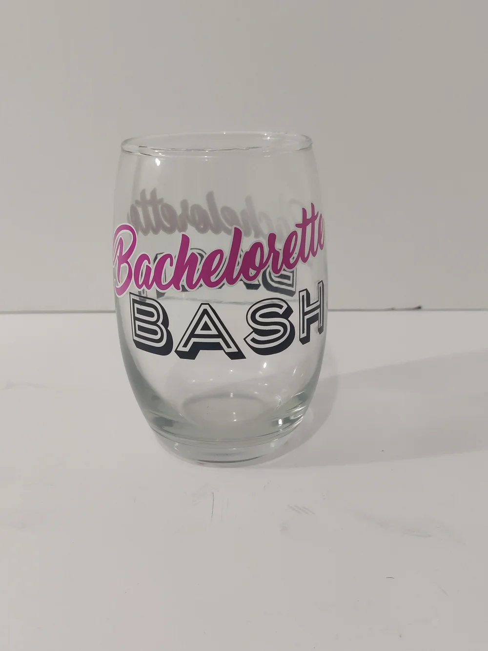 Bachelorette Bash Stemless Wine Glasses - Pink & Black (Set of 4)